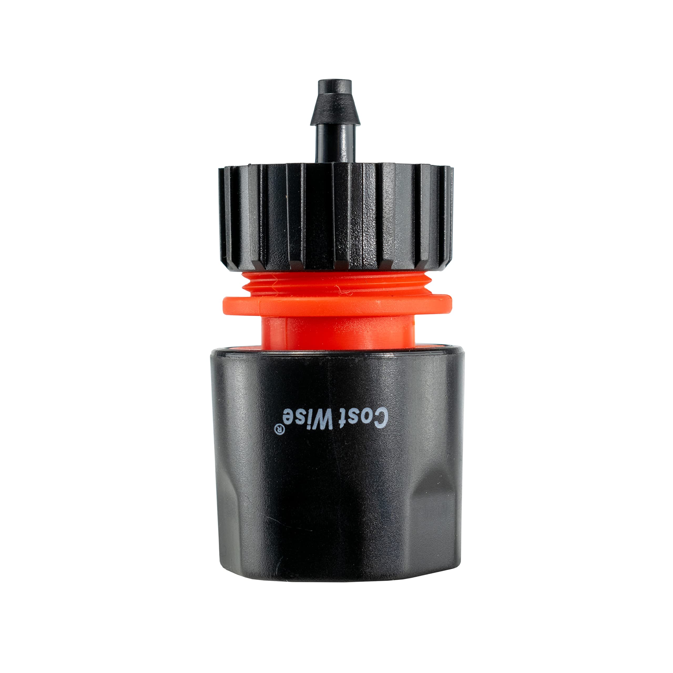 Garden watering hosepipe connector/adaptor/joiner to 4/6mm micro irrigation pipe (black/orange adaptor)