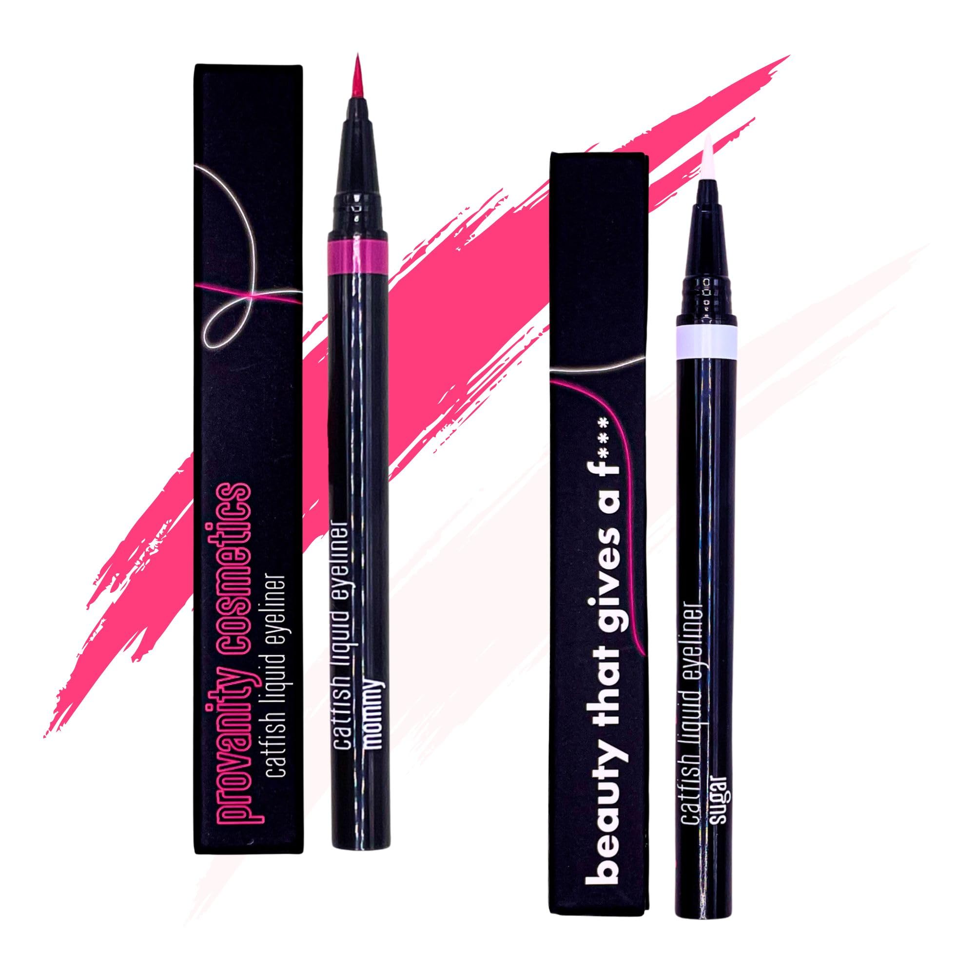 Mommy and Sugar - Catfish Liquid Eyeliner Waterproof Liquid Eyeliner Long Lasting Makeup with Fine Brush Tip Easy