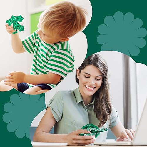 Miniatura 6 de Esferas magnéticas antiestrés con imanes - Cristal verde holográfico con destellos - Juguetes magnéticos antiestrés - Juego de 12 piezas -