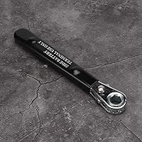 Vista 4 de Acouto llave de batería de terminal lateral, 5/16 pulgadas, 6 puntos, mango aislado, terminal lateral, llave de trinquete de batería, herramienta