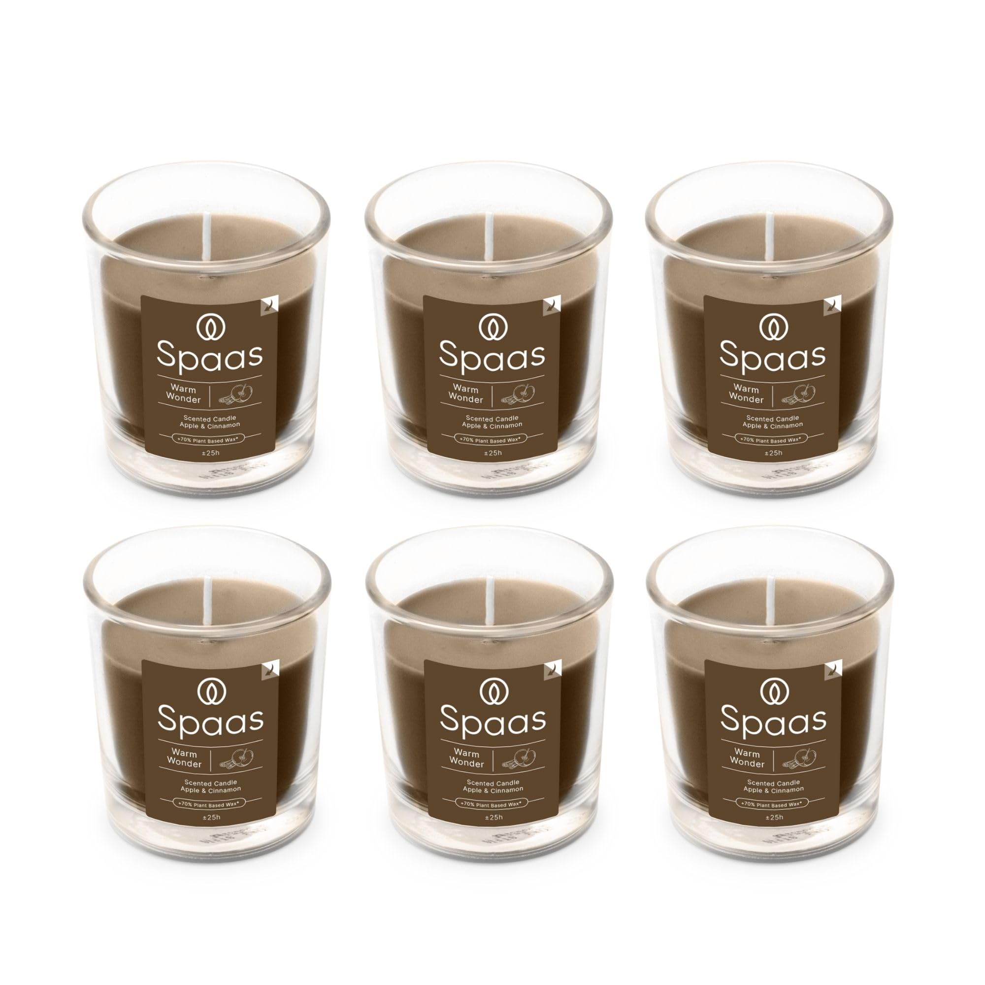 Spaas 6X Scented Candle 25h, Warm Wonder, Brown