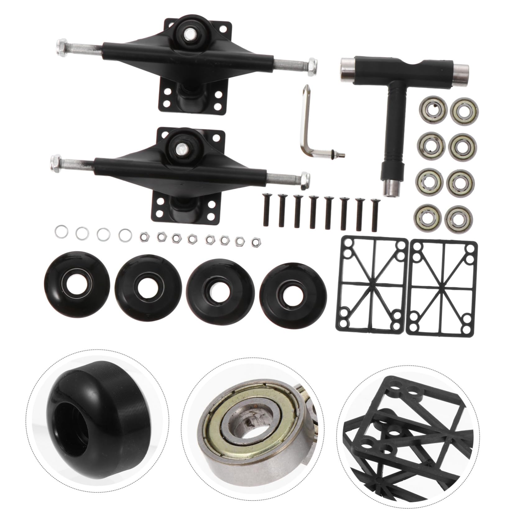 Hemobllo Kit Completo de Puerte y Ruedas Alta Capacidad de Carga Varios Estilos Fácil de Instalar para Patineta Rodamientos de Aleación de Aluminio para Skaters