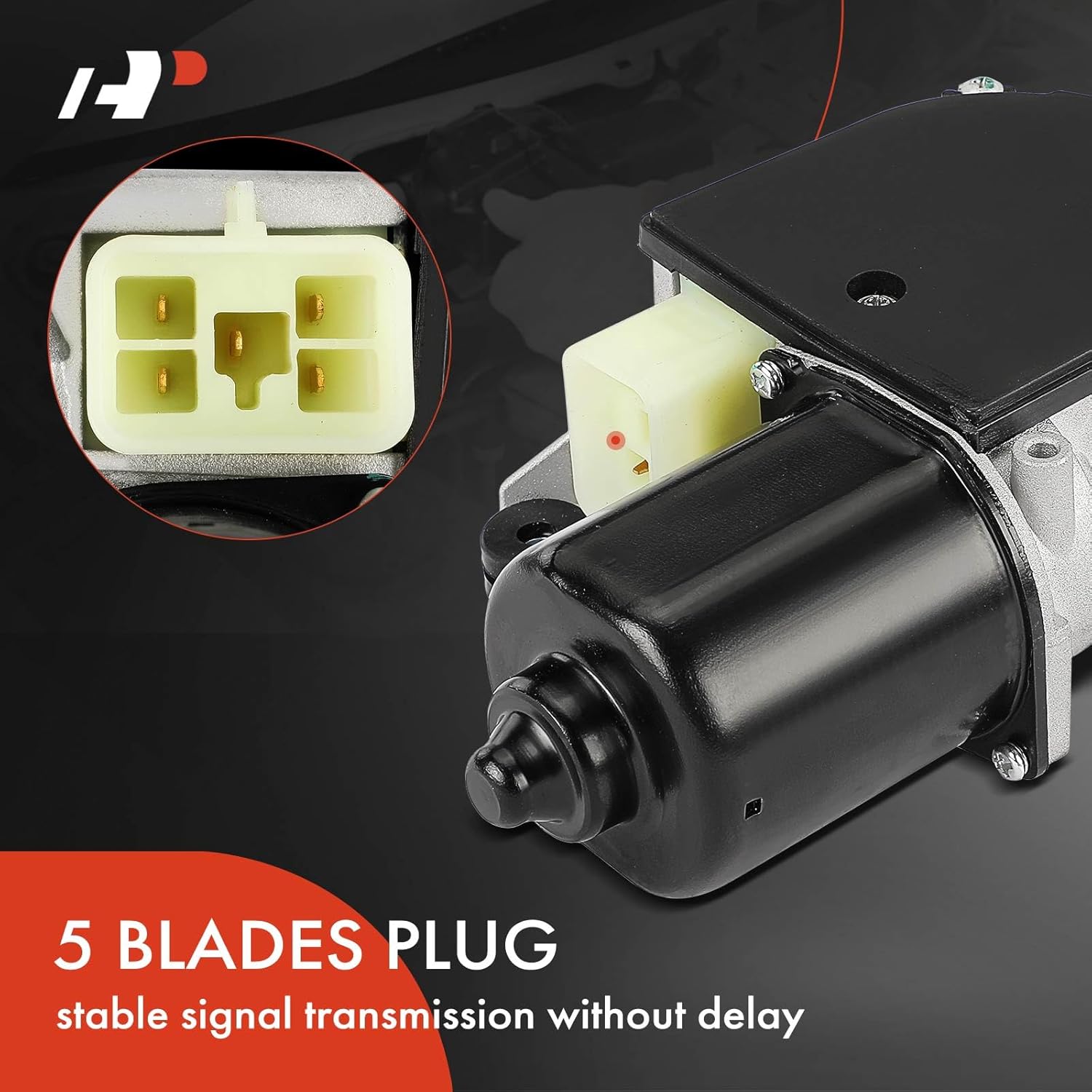 A-Premium Front Windshield Wiper Motor Compatible with Chevy Blazer 1998-2004, S10 1998-2004 & GMC Jimmy 1998-2004, Sonoma 1998-2004 & Isuzu Hombre 1998-2000 & Oldsmobile Bravada 1998-2001, 5-Pin