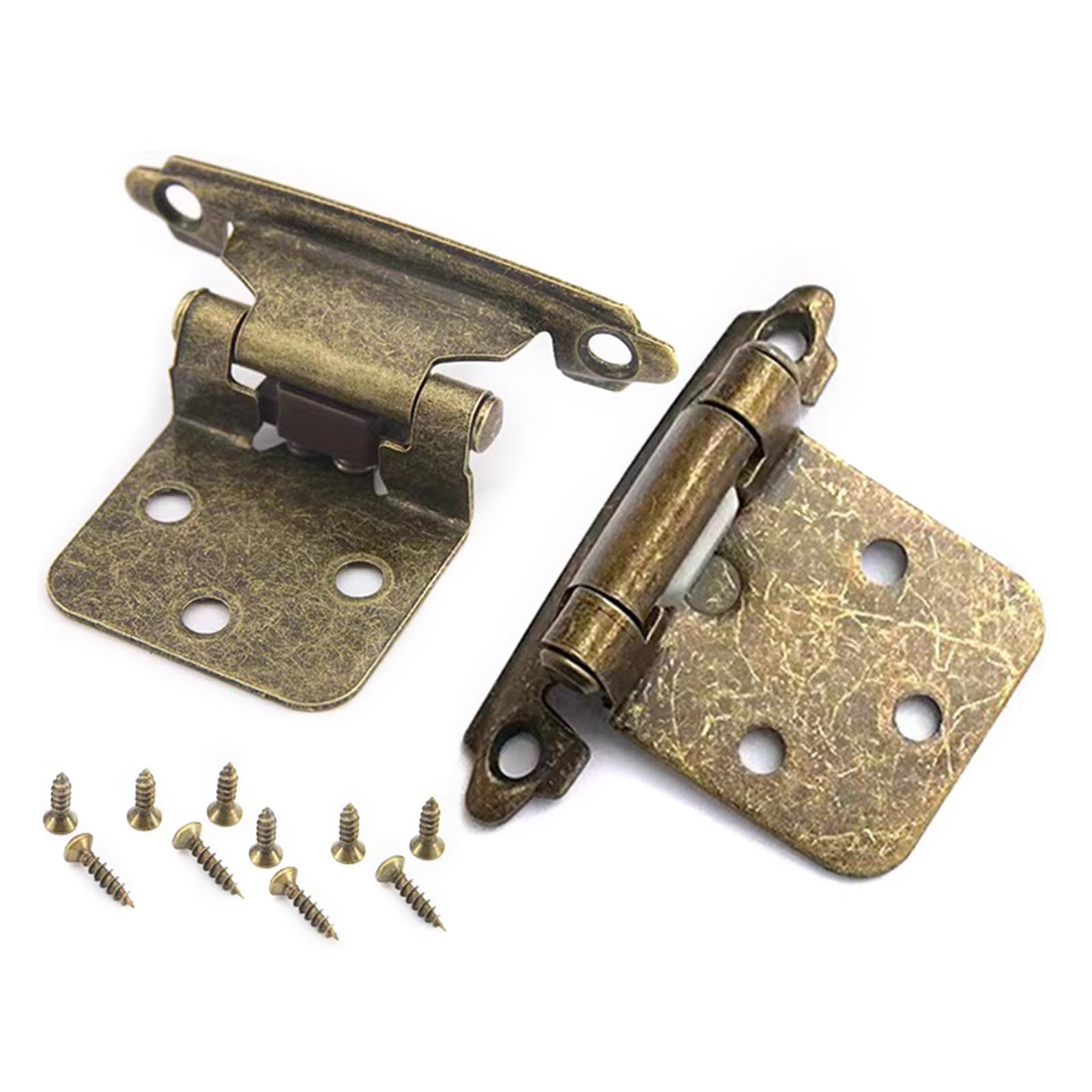 Shyyoulqe Blue Patina Iron Closing Cabinet Hinges Set Vintage Metal Cabinet Door Hinges Set For Kitchen Renovations Flush Mount