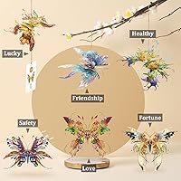 Vista 7 de Microworld Kit de rompecabezas de metal 3D, rompecabezas 3D de mariposa de deseos para adultos, kits de modelo de metal de bendición para el hogar