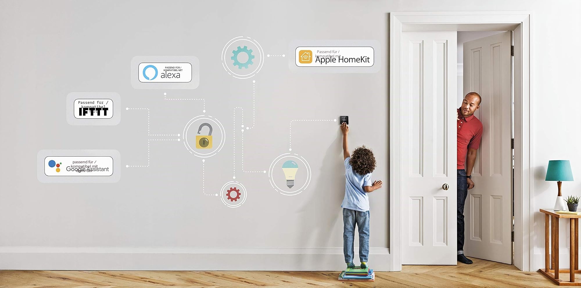 Honeywell Home Y6R910WF6042 Lyric T6 Wi-Fi Raumthermostat und verdrahtete Empfängerbox, Wandmontage, Schwarz