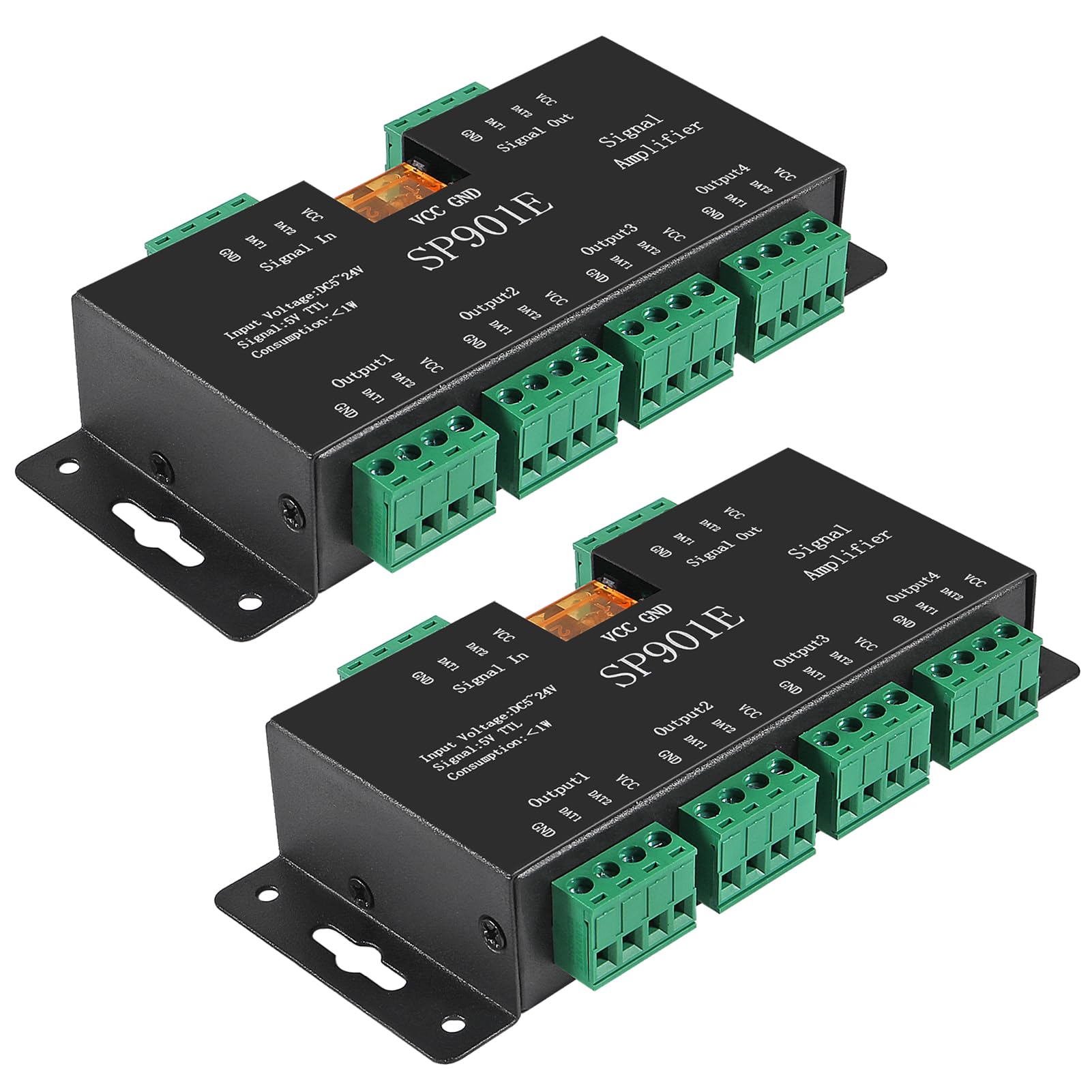 ACEIRMC 2pcs SP901E Signal Amplifier Repeater for RGB Addressable LED Strips and Panels