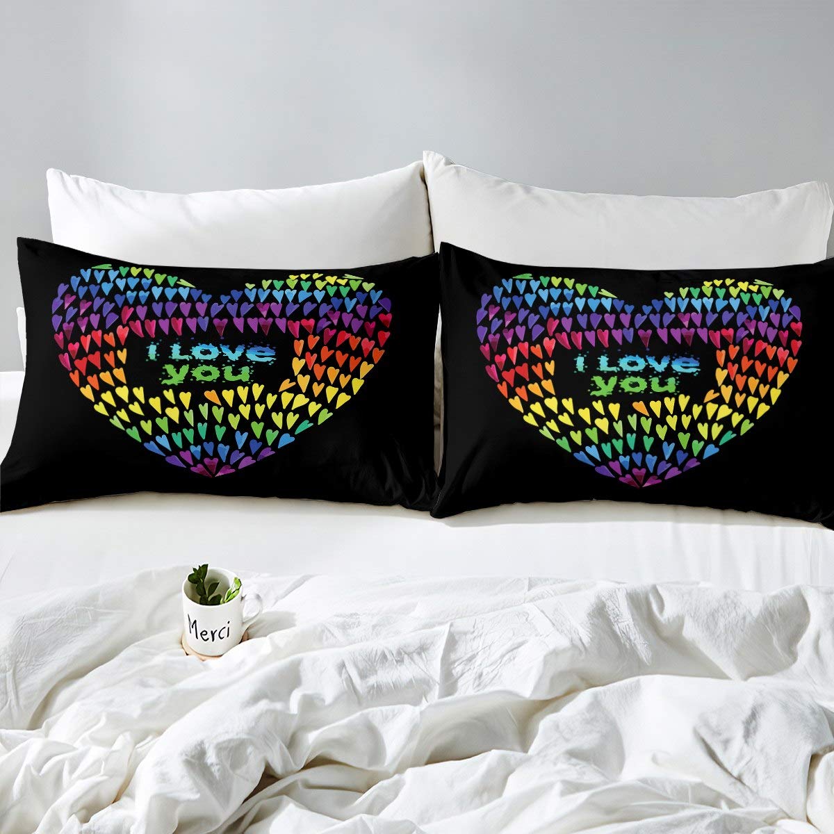 Set Lenzuola Bimba Con Cuori Colorati | 3 Pezzi: Sopra, Con Angoli E Federe | Microfibra Morbida Per Materassi Fino A 35 Cm - 4