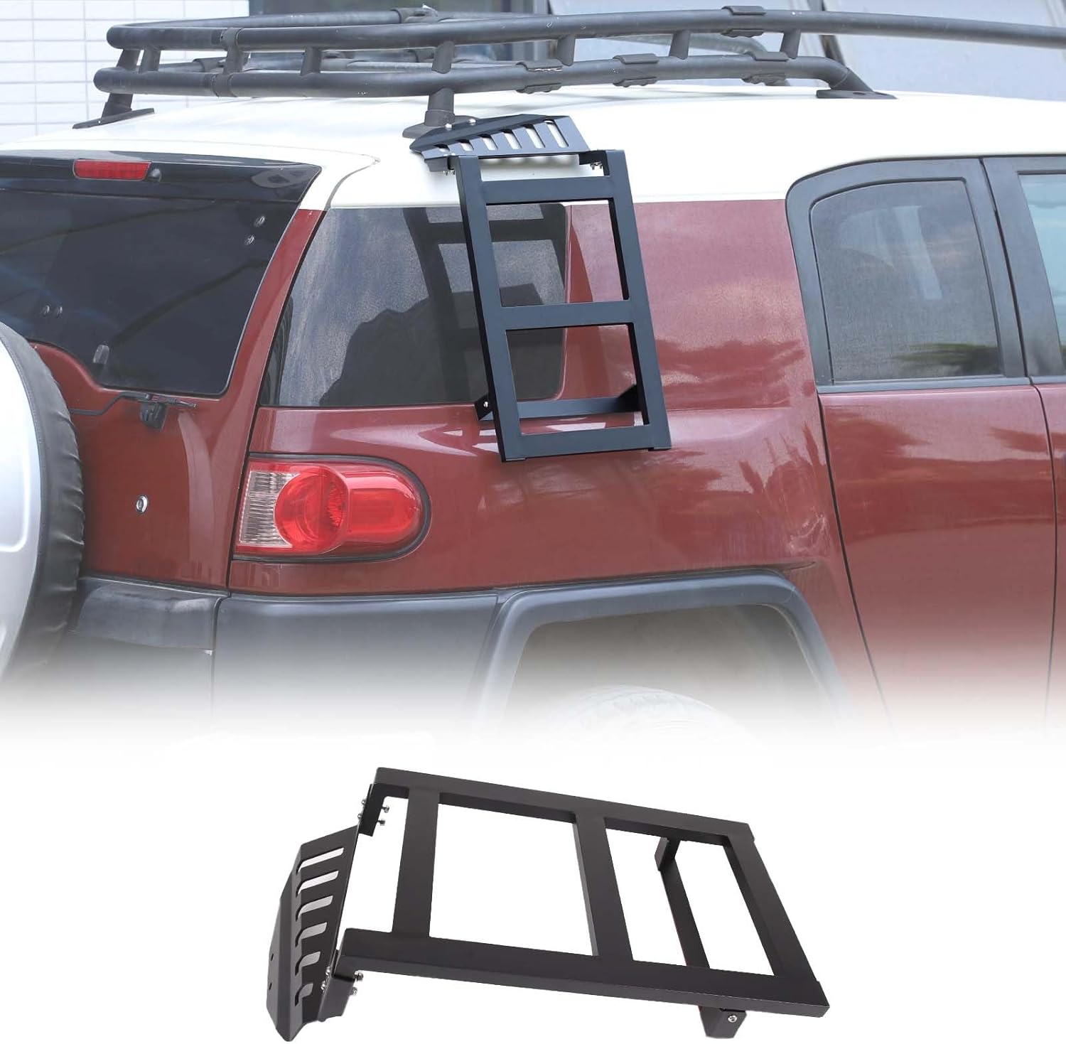 Side Access Ladder Roof Rack Kit Compatible with Toyot@ FJ Cruiser 2007-2021 Accessories, Side Window Roof Step Ladder Aluminum Alloy (Right Side)