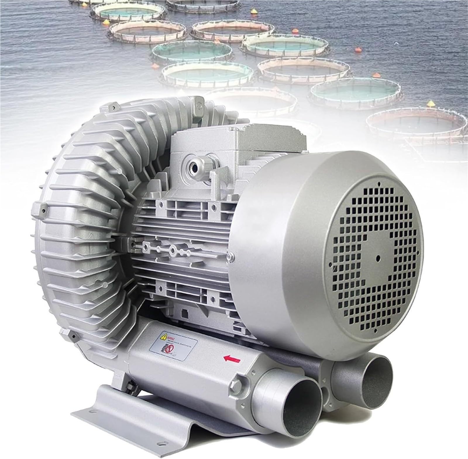 Bomba de Aire regenerativa eléctrica monofásica/trifásica 0.16-2.04HP Soplador de Anillo vorticial para aireación de Aguas residuales acuarios hidroponía fosas sépticas(550W/220V)