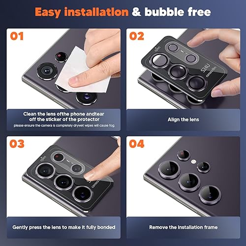 Miniatura 42 de Hoerrye Protector de lente de cámara para Samsung Galaxy S24 Ultra, compatible con fundas, protector de pantalla de vidrio templado Ultra-HD 9H