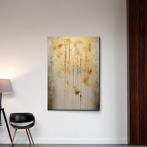 Miniatura 3 de Original Ginkgo biloba Print On Canvas, Modern Textured Gold Wall Art, Abstract Gold Leaves Print, Living room Wall Decor, Art Print, Decor