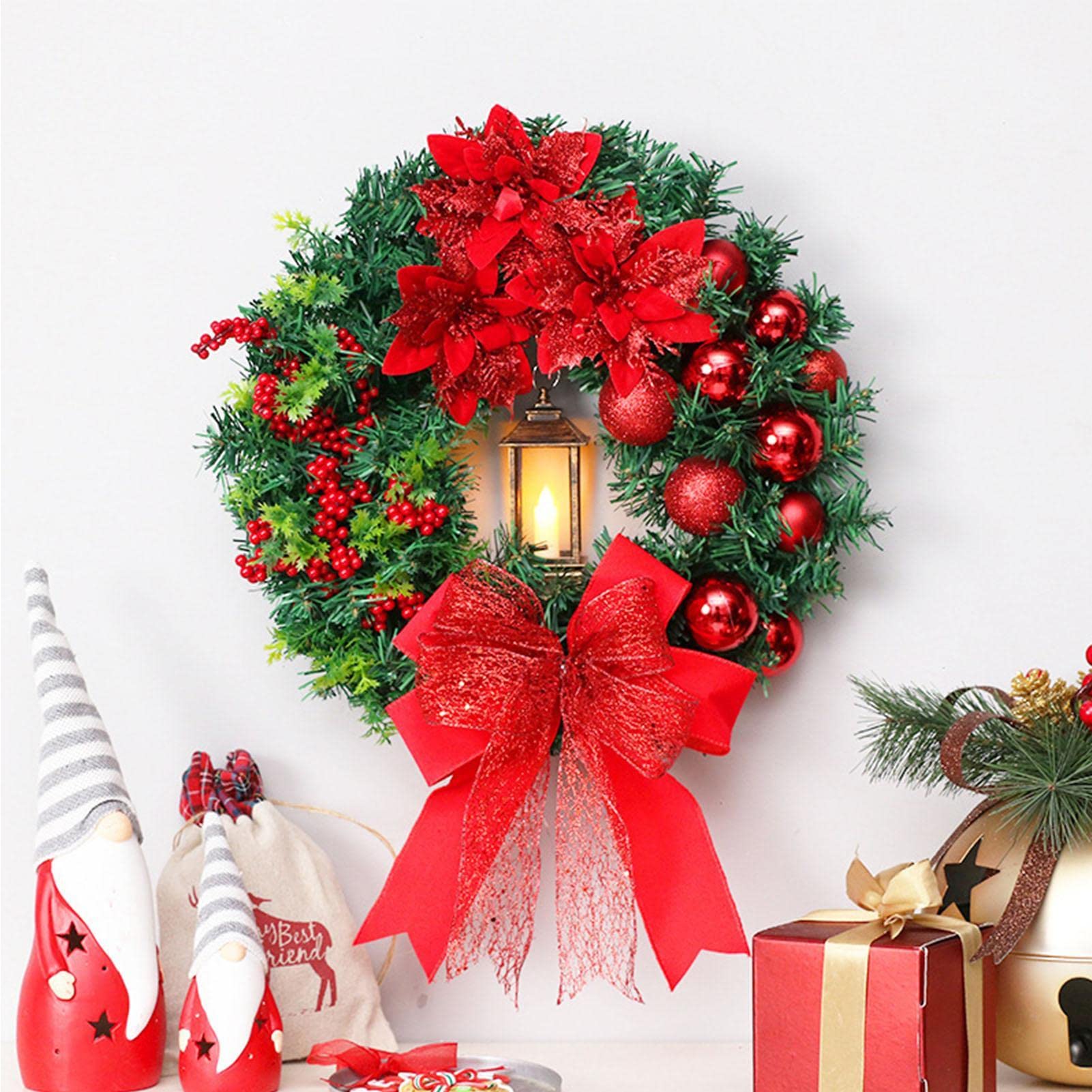 Amazon.co.jp: SAEYZ クリスマス リース 花輪 飾り付け クリスマス飾り