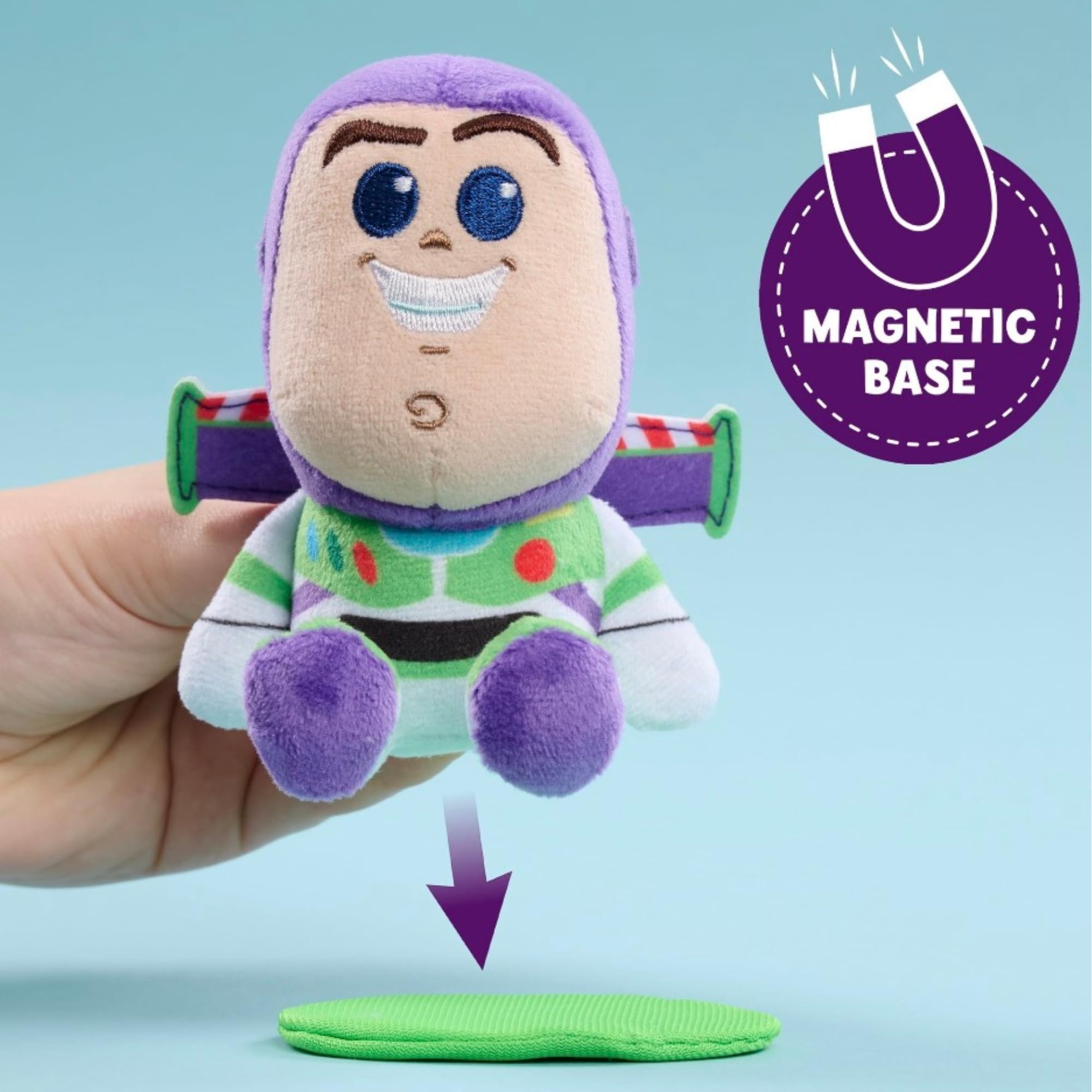 Disney Perch'd Toy Story 5 Buzz Lightyear - Peluche sentado en el hombro con base magnética, detalles bordados