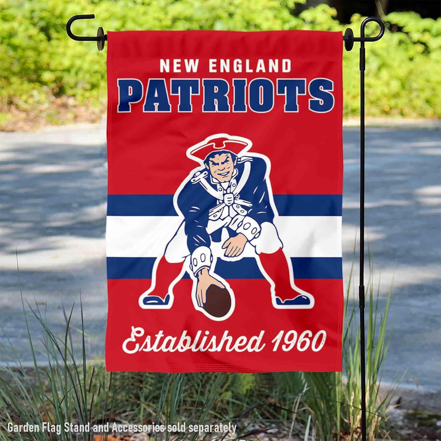 Patriots Throwback Retro Vintage Garden Flag Double Sided Banner - Image 2
