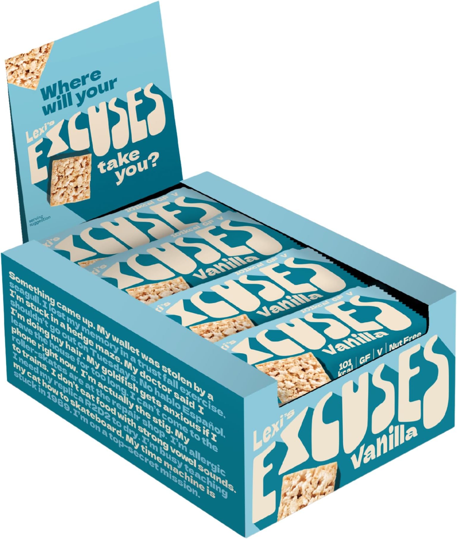 Lexi’s® 101 Calorie Marshmallow Crispy Treat Bars | Low Calorie! | Gluten Free, Low Fat, Healthy Snacks | Vegetarian | Dairy Free, Nut Free | Low FODMAP| Vanilla x12