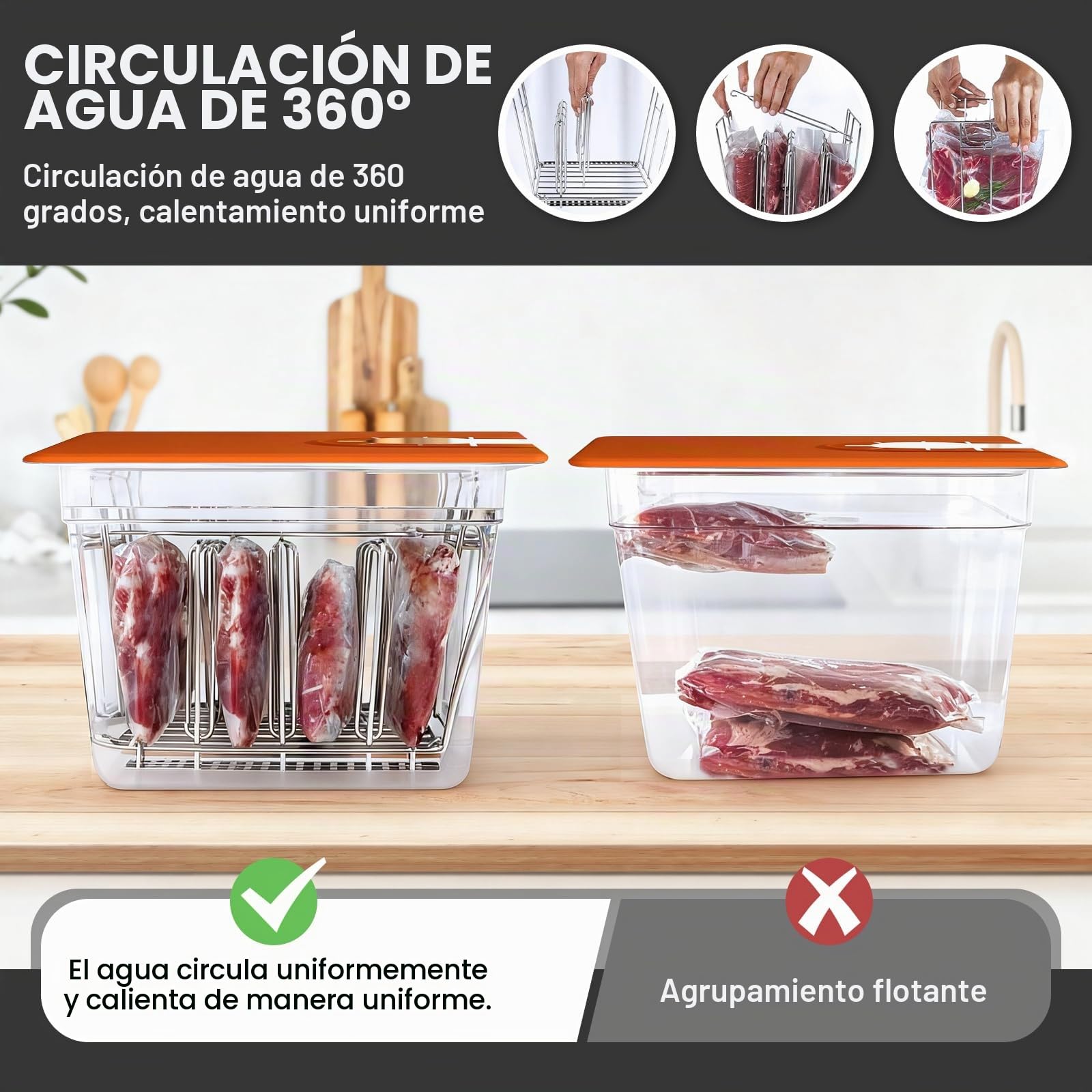 Roner Cocina Baja Temperatura 12L | Compatible con la Mayoría de Las Ollas de Cocción Lenta