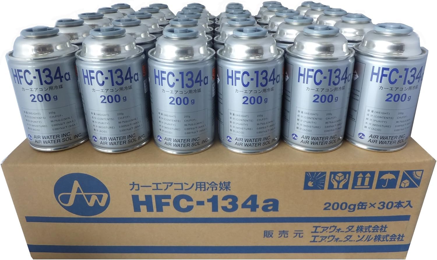Amazon.co.jp: エアーウォーター カーエアコン用冷媒 国内製 容量(1缶