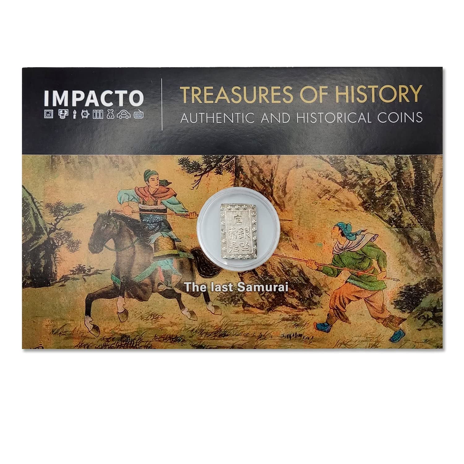 IMPACTO COLECCIONABLES Ancient Coin of Samurai (17th Century) - The Vertical Money of The Samurai, Certificate of Authenticity Included.