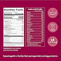 Vista 4 de Judee's Gluten Free Proteína en polvo de arroz integral Fórmula de arroz germinado Nutrición a base de plantas apta para dieta cetogénica Base