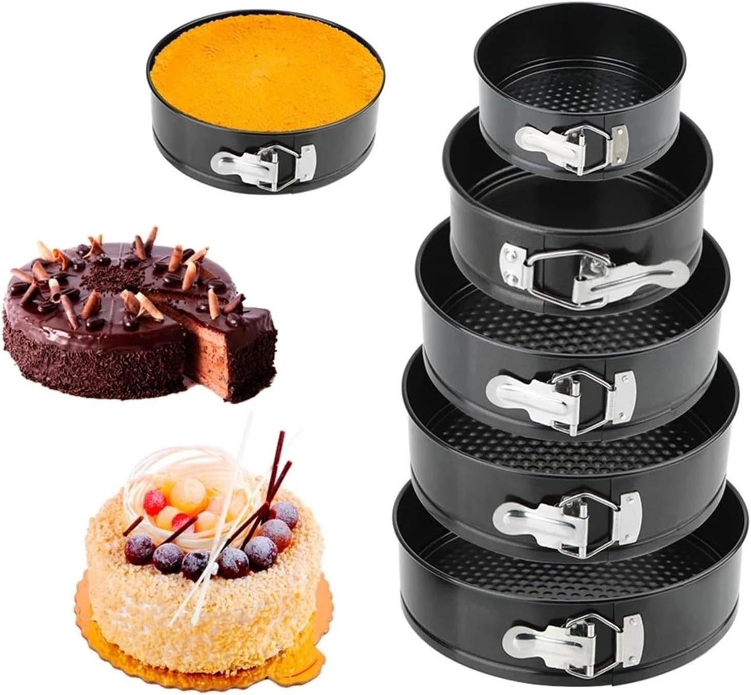 18/20/22/24/26/28CM Carbon Steel Non-Stick Springform Round Cake Pan Baking Tool Kitchen Gadget Baking Mold(20 CM)