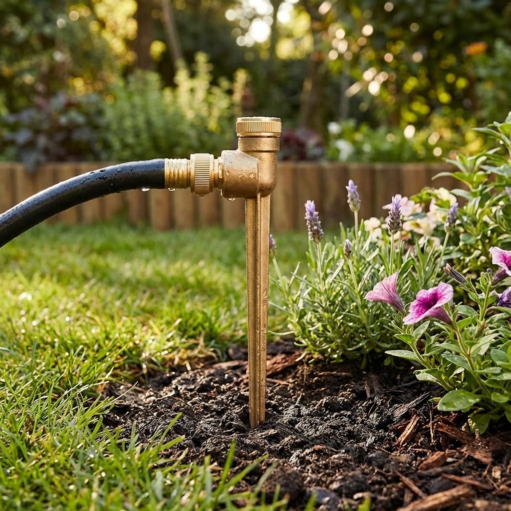 Suinga Pack 15 Pincho Porta Aspersor Laton 1/2" | Soporte de Riego para Aspersores de Jardin | Rosca Lateral 3/4"