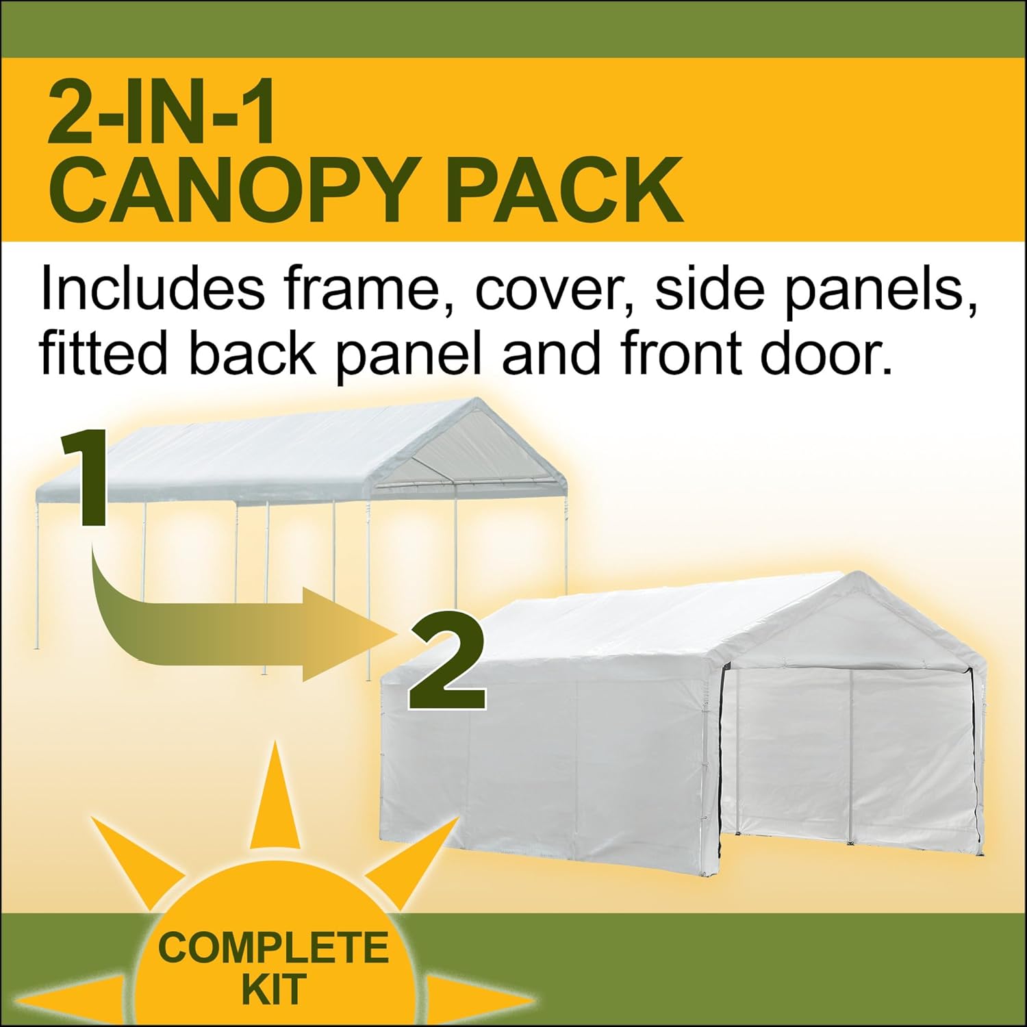Carport, Heavy Duty Carport with Roll-Up Door & Removable Sidewalls, Portable Garage for Car, Truck, Boat, All-Season Car Canopy in Reflective White (10x20)