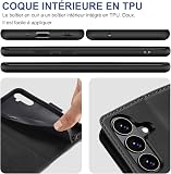 Case for Samsung Galaxy S26 Plus, Magnetic Premium PU Leather Flip Case, Shockproof Wallet Flip Case Cover for Samsung S26 Plus Case (Black) - 6
