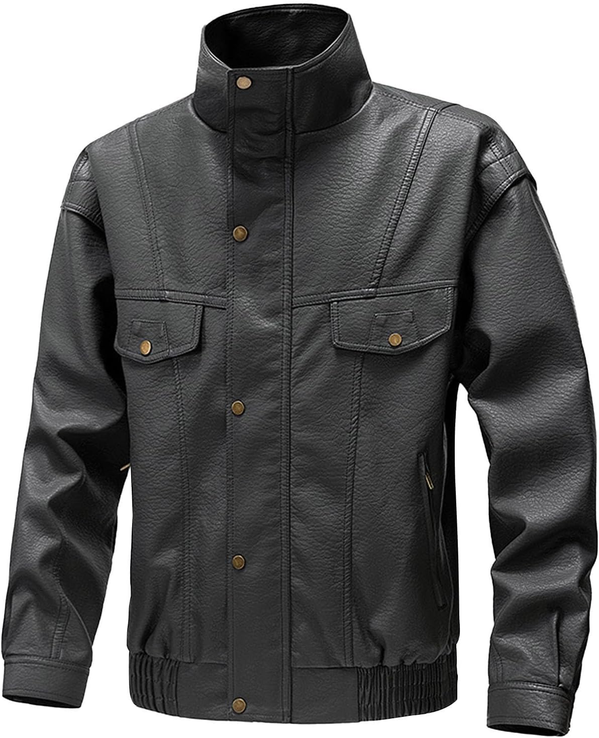 XUNRYAN Mens Faux-Leather Sherpa Jacket Motorcycle Bomber Aviator Jackets Vintage Winter Warm Coat Casual Outwear Streetwear