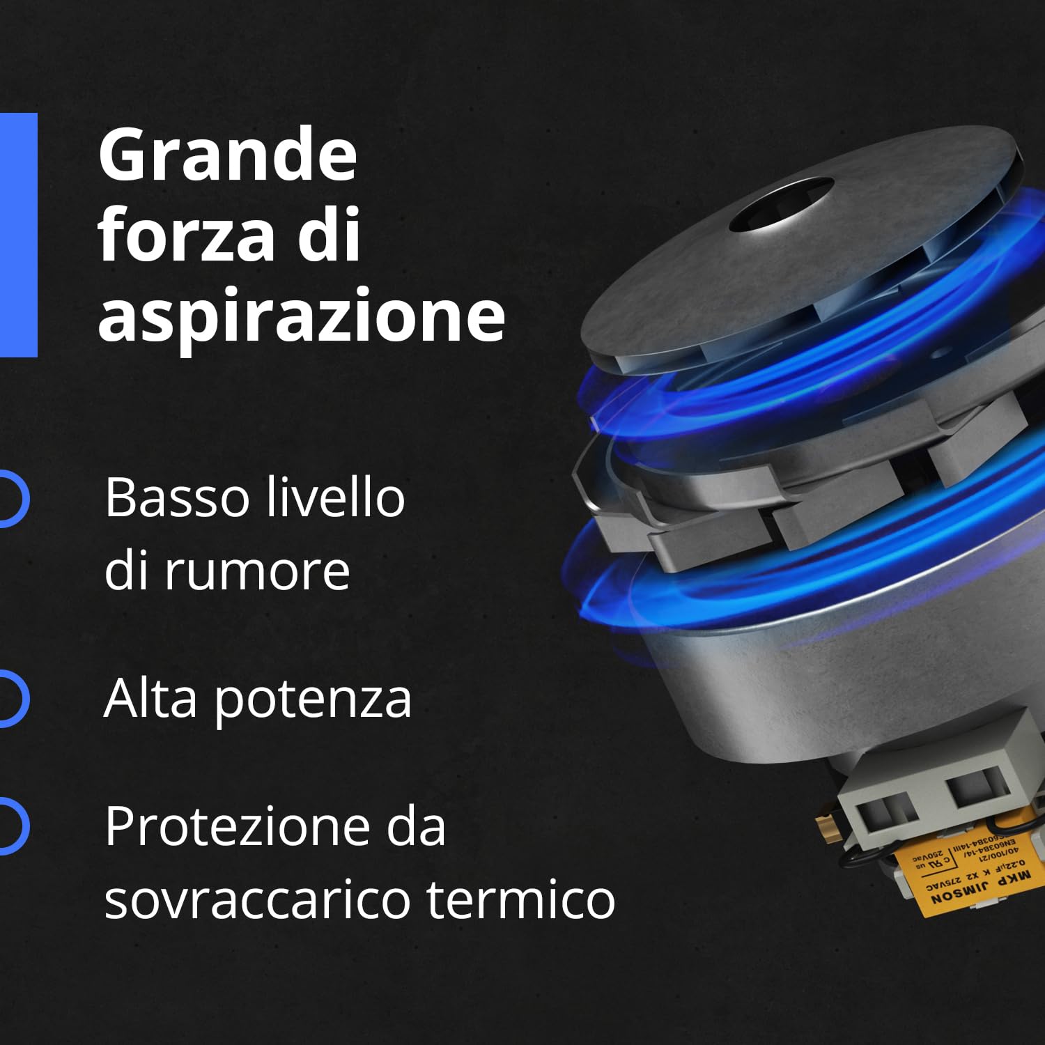 Kenley Motore 240V YDK per Serie di Aspirapolvere Dyson DC05 DC08 | Compatibile Con DC08i DC11 DC19 DC19i DC19dB DC19dBi DC19T2 DC20 DC21 DC29 / 905358-06, 905358-05, 911933-01, 90399806