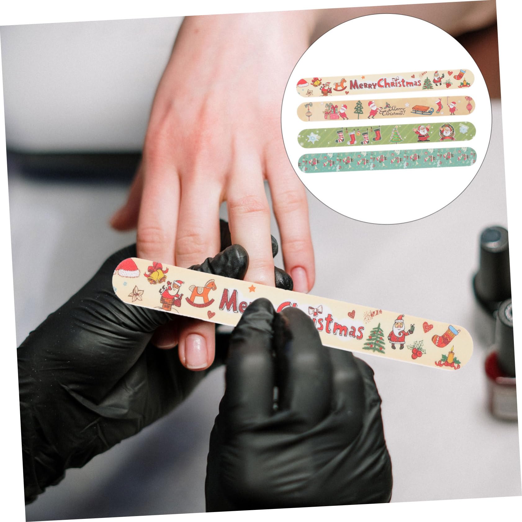 FRCOLOR 60 Piezas Lima De Uñas De Navidad Lima De Uñas Infantil Herramientas De Manicura De Uñas Limas De Manicura Esmalte De Uñas Profesional Clavo Archivo De Pedicura Alce