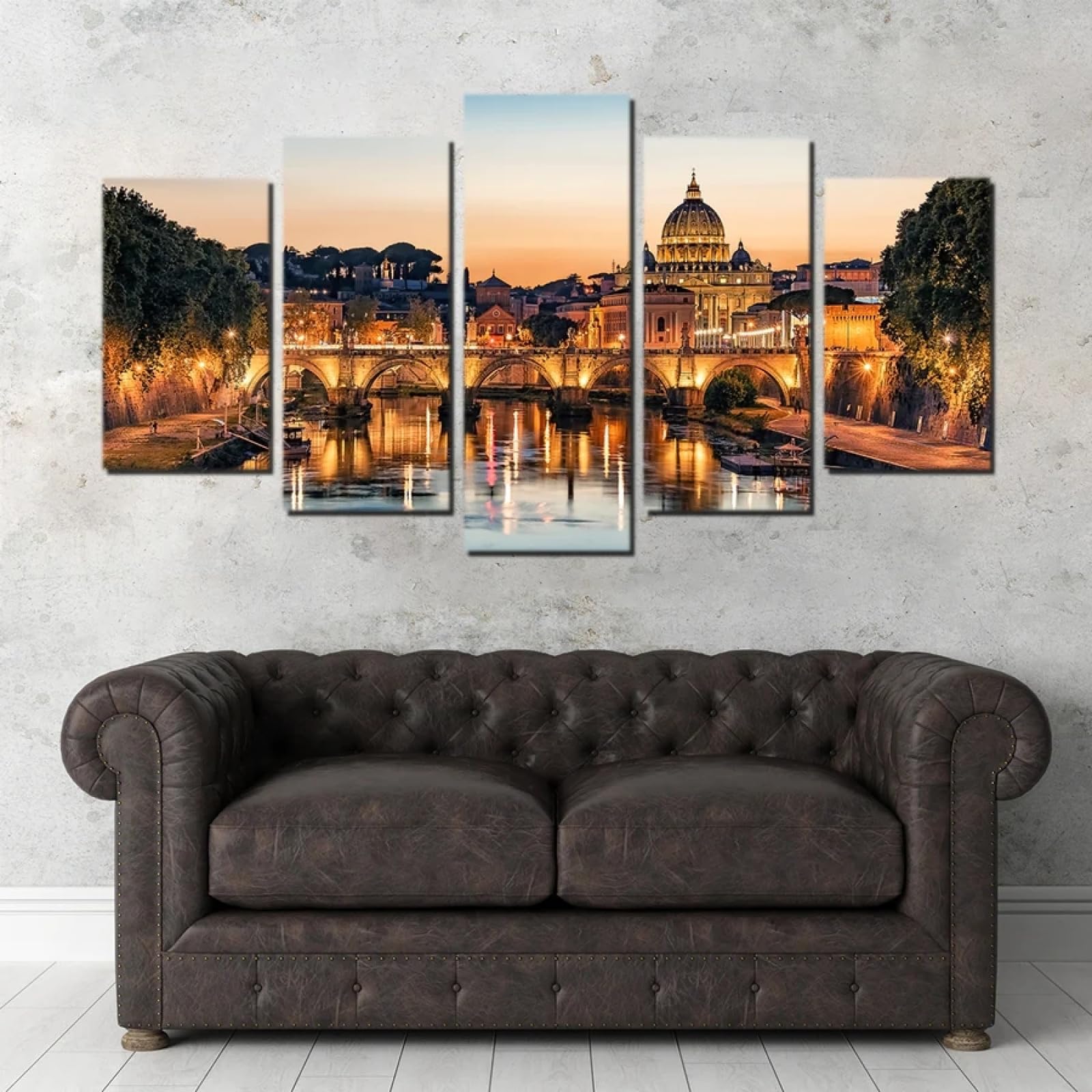 Amazon.com: MentCh Modern Rome Sunset 5 Panel Wall Art 5 Pieces