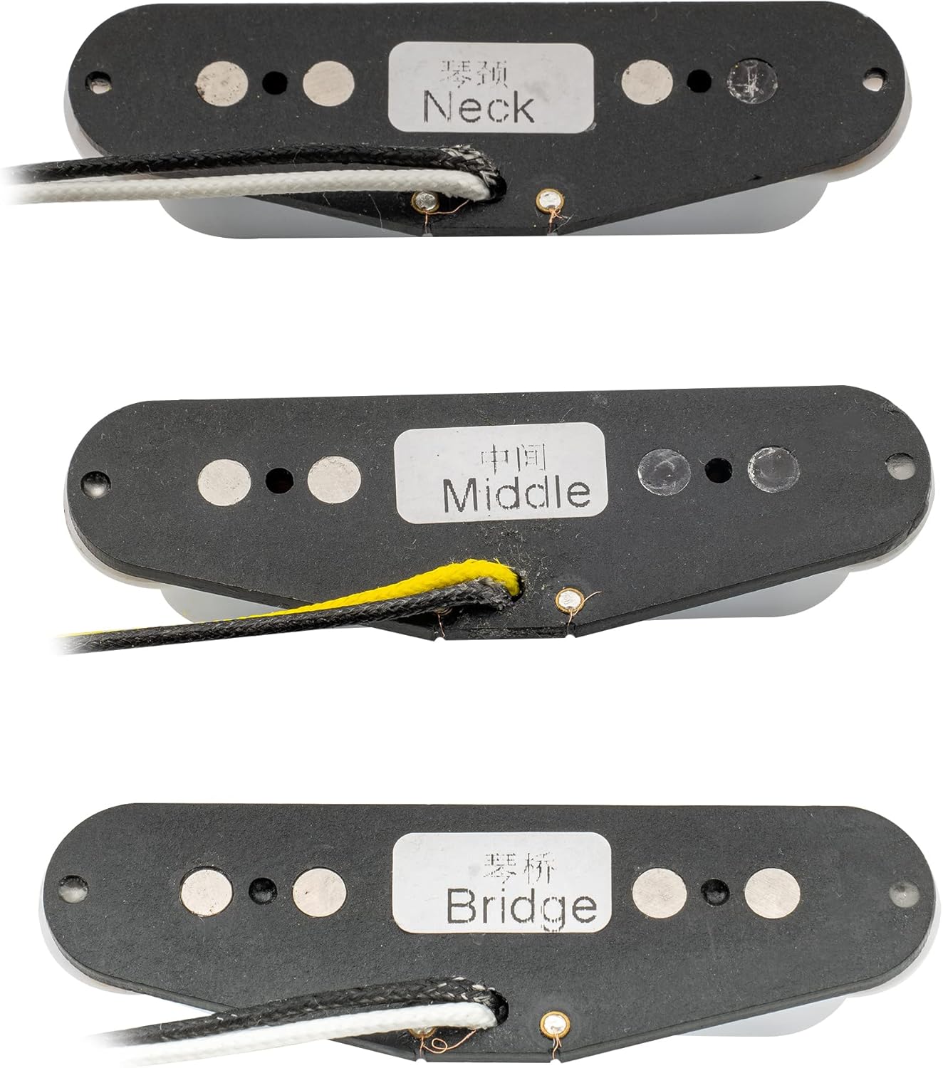 Wilkinson M Series High Output Alnico 5 ST Single Coil Pickups Set for Strat Style Electric Guitar, White