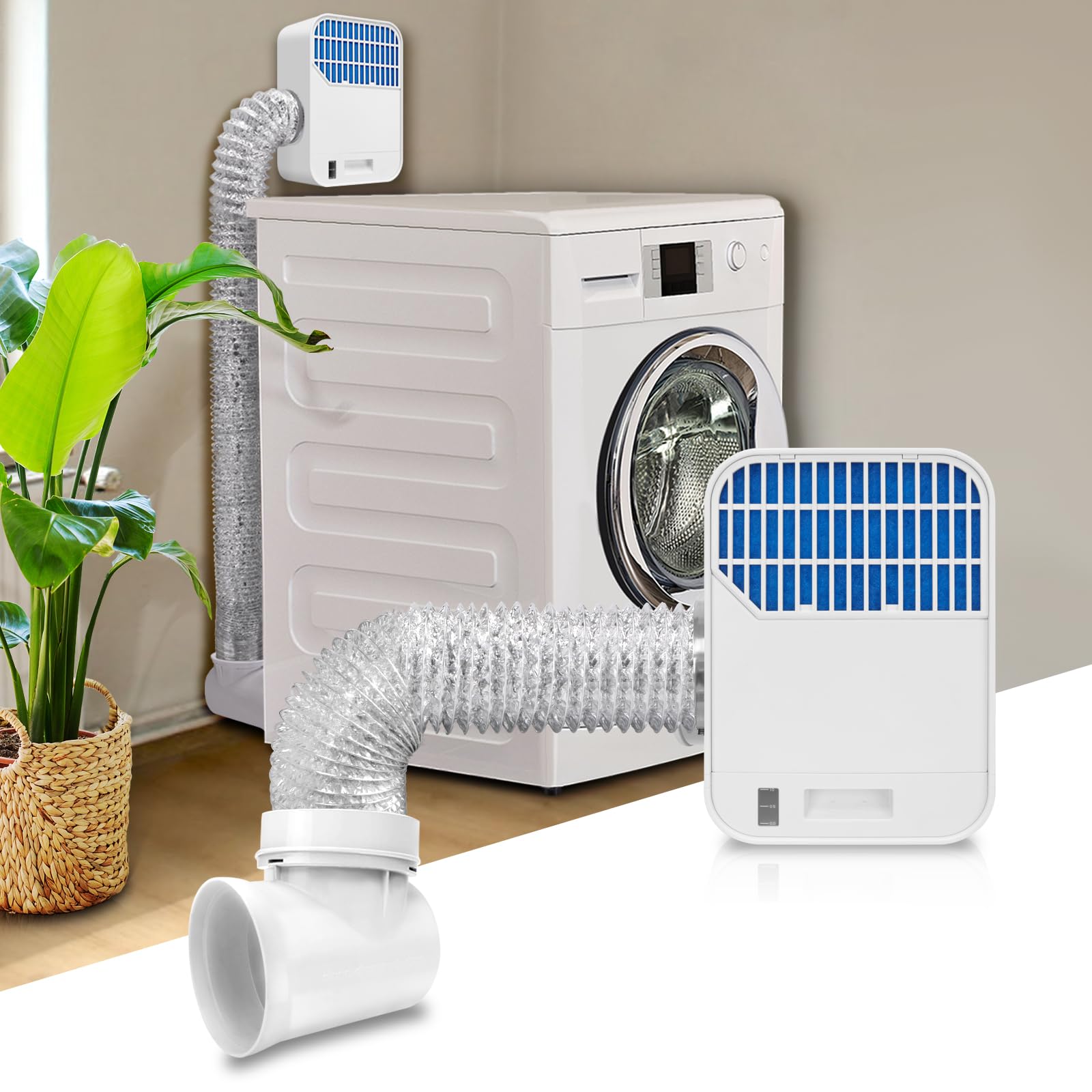 Sistema de triple filtración mejorado, kit de ventilación de secadora interior, ventilación de secadora interior, kit de ventilación de secadora interior para secadora eléctrica, filtro de ventilación