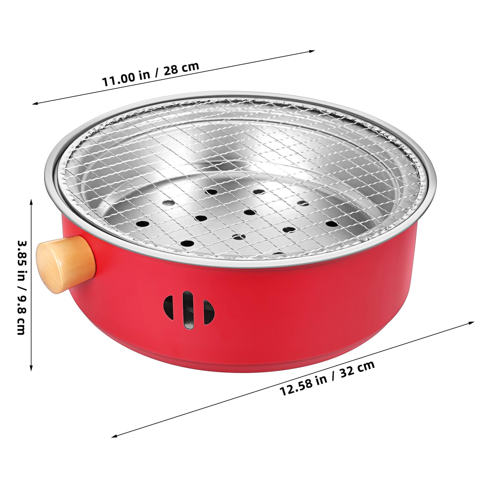 ifundom Barbecue Portatile in Ferro Stufa a Carbone da Esterno Griglia da Campeggio Smontabile 3 Griglie Fornello da Tavolo per Campeggio Giardino e Feste All’Aperto