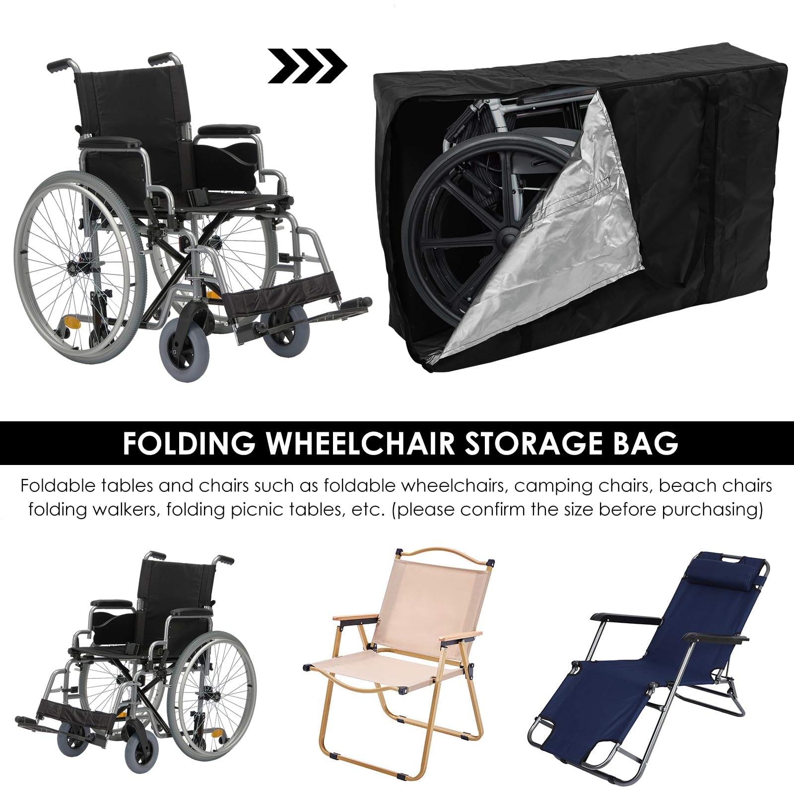 Rollator Travel Bag for Folding Walker Oxford Cloth Wheelchair Storage Bag Waterproof Wheelchair Bag Wear Resistant Outdoor Protective Bag Carrying Cover for Folding Walker Car Airplane Traveling - Image 3