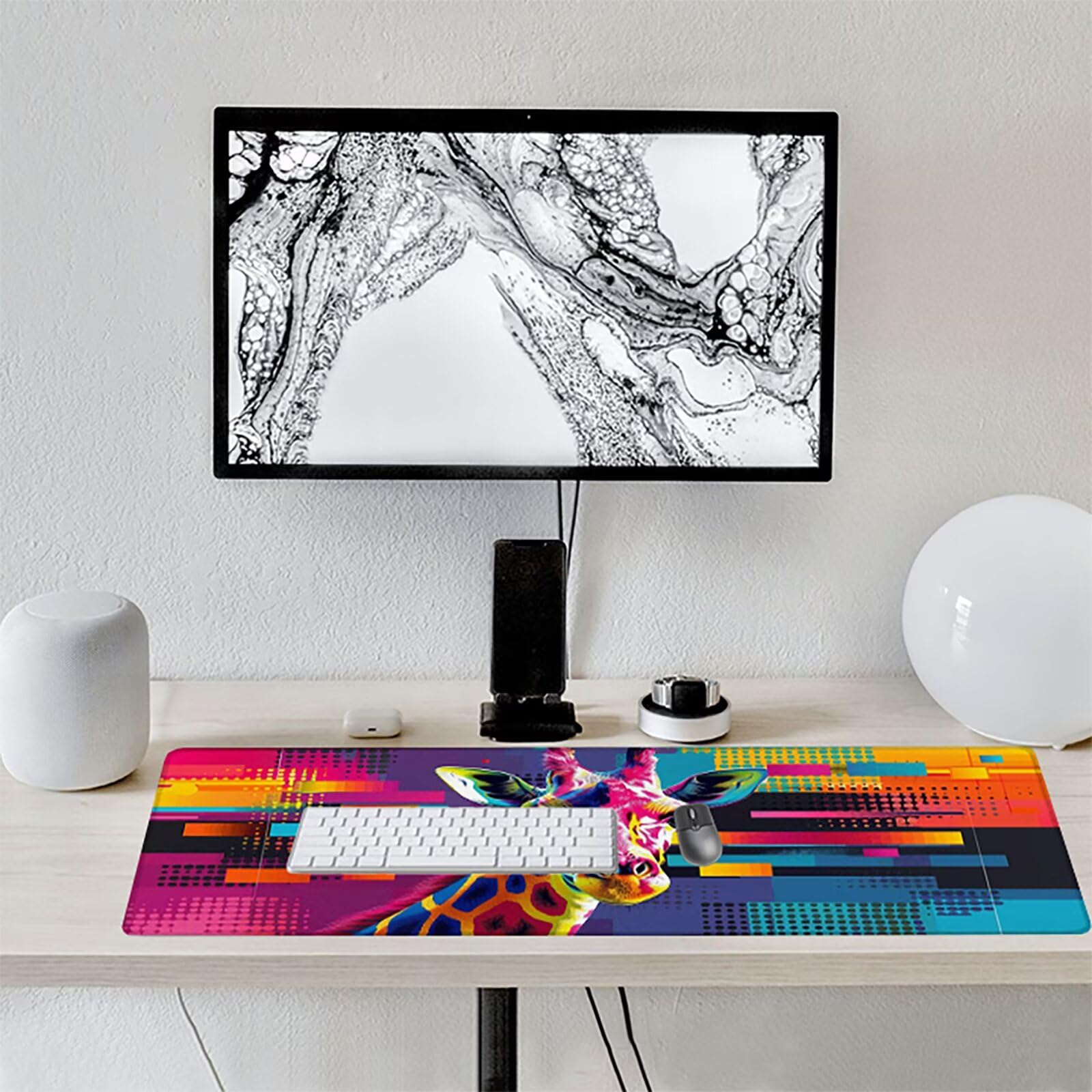 Jirafa Alfombrilla Ratón Gaming XXL 1500x800 mm, Alfombrilla Gaming Color Mousepad con Base de Goma Antideslizante, Impermeable Desk Mat para Teclado y Raton, Accesorios Gaming, Regalos de Hombre 9-Q