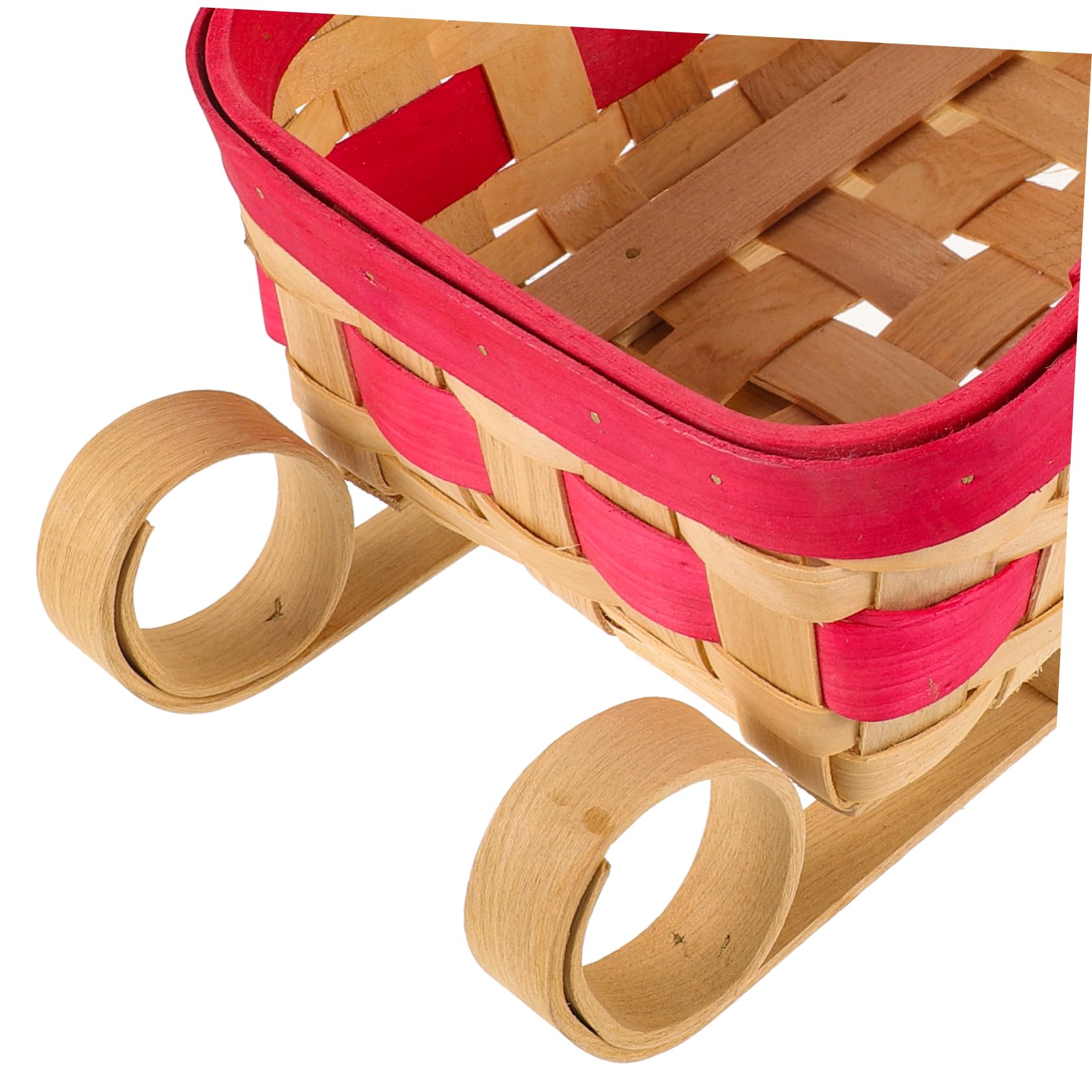 PRETYZOOM 2St Festival- Schlittenverzierung Weihnachtsaccessoires Schnee weihnachtsbasteln weihnachts basteln Weihnachtsschmuck weihnachtliche Wohnkultur Bambus weben rot