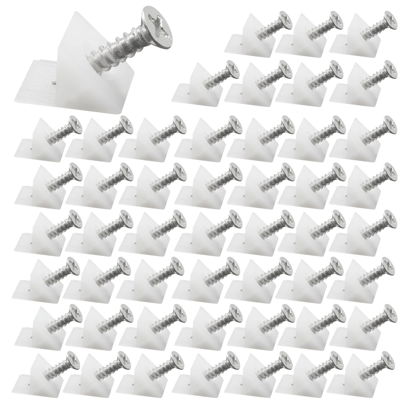Waziaqoc 120 Pack Drawer Repair Kit with Screws Drawer Repair Kit for Fixing Sagging Furniture Drawers 90 Degree White Plastic Mending Wedges & Angle Code Bracket Fastener