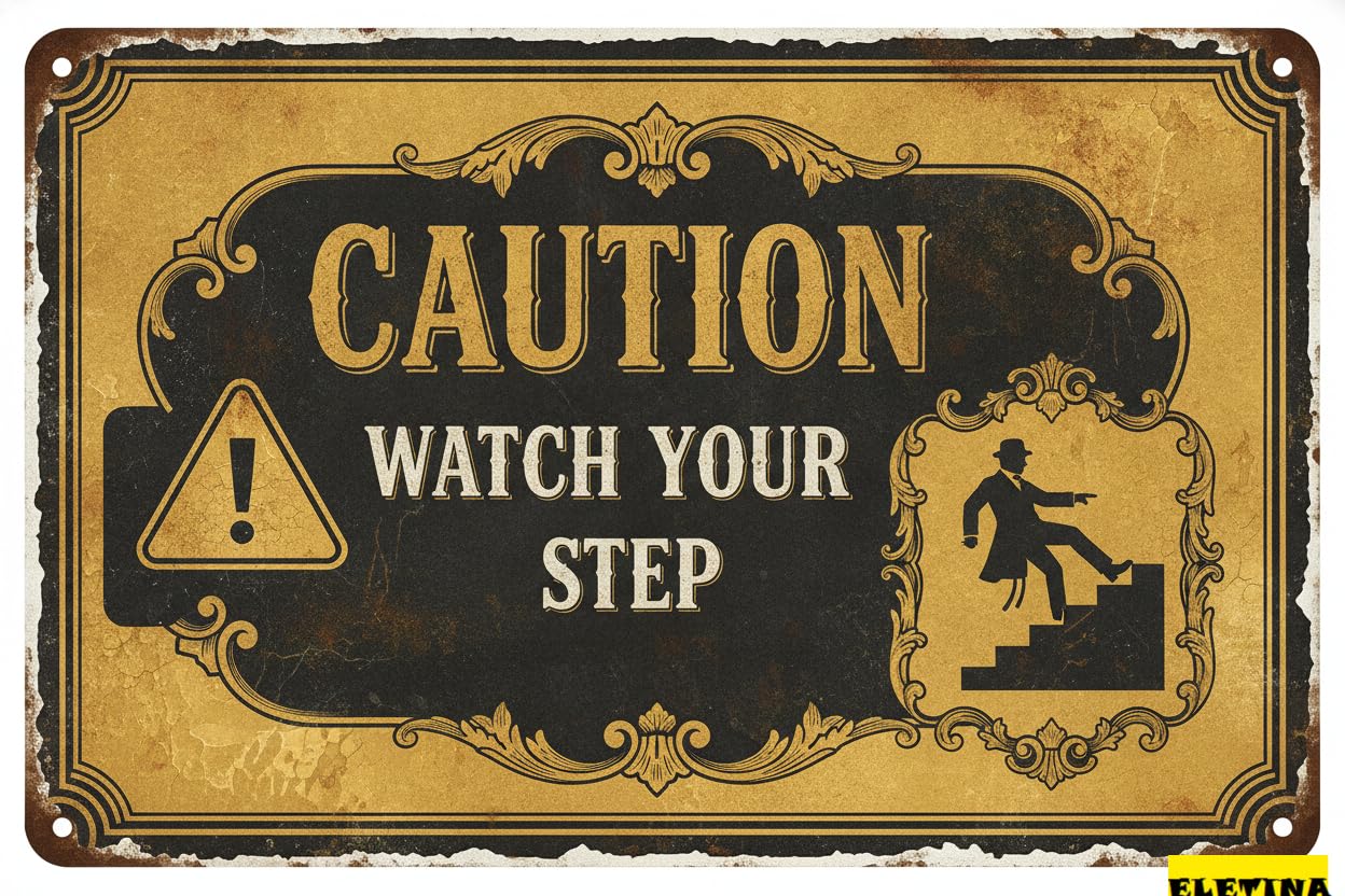 Watch Your Step Self Adhesive Waterproof Vinyl Caution Floor Decal Business Workplace Public Areas Safety Sign