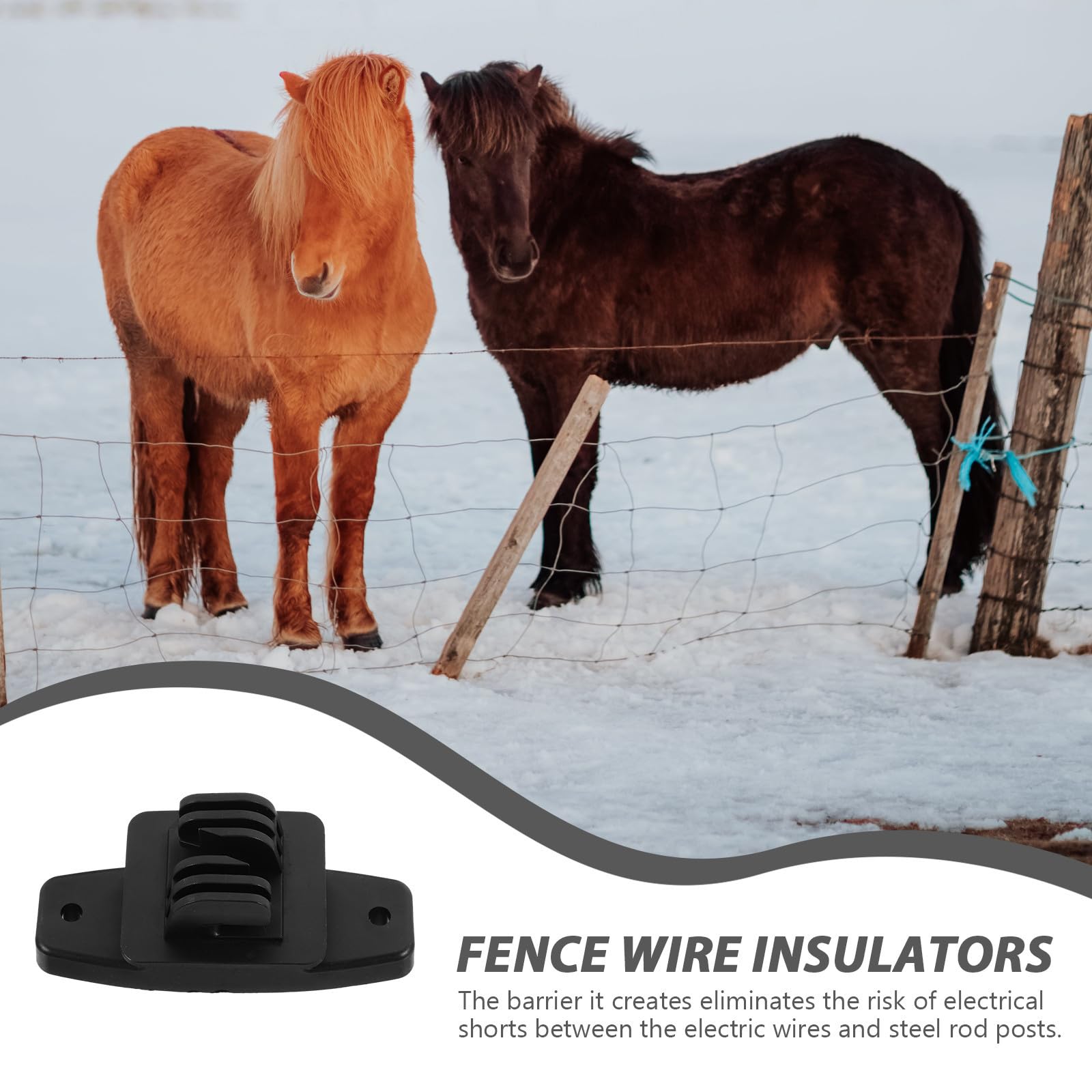 Isolatori Elettrici per Recinzione Agricola 50 Pezzi in Pp Nero Eccellente Isolamento Sicuro per Persone, Animali e Fauna Selvatica per Recinti Fai-da-te