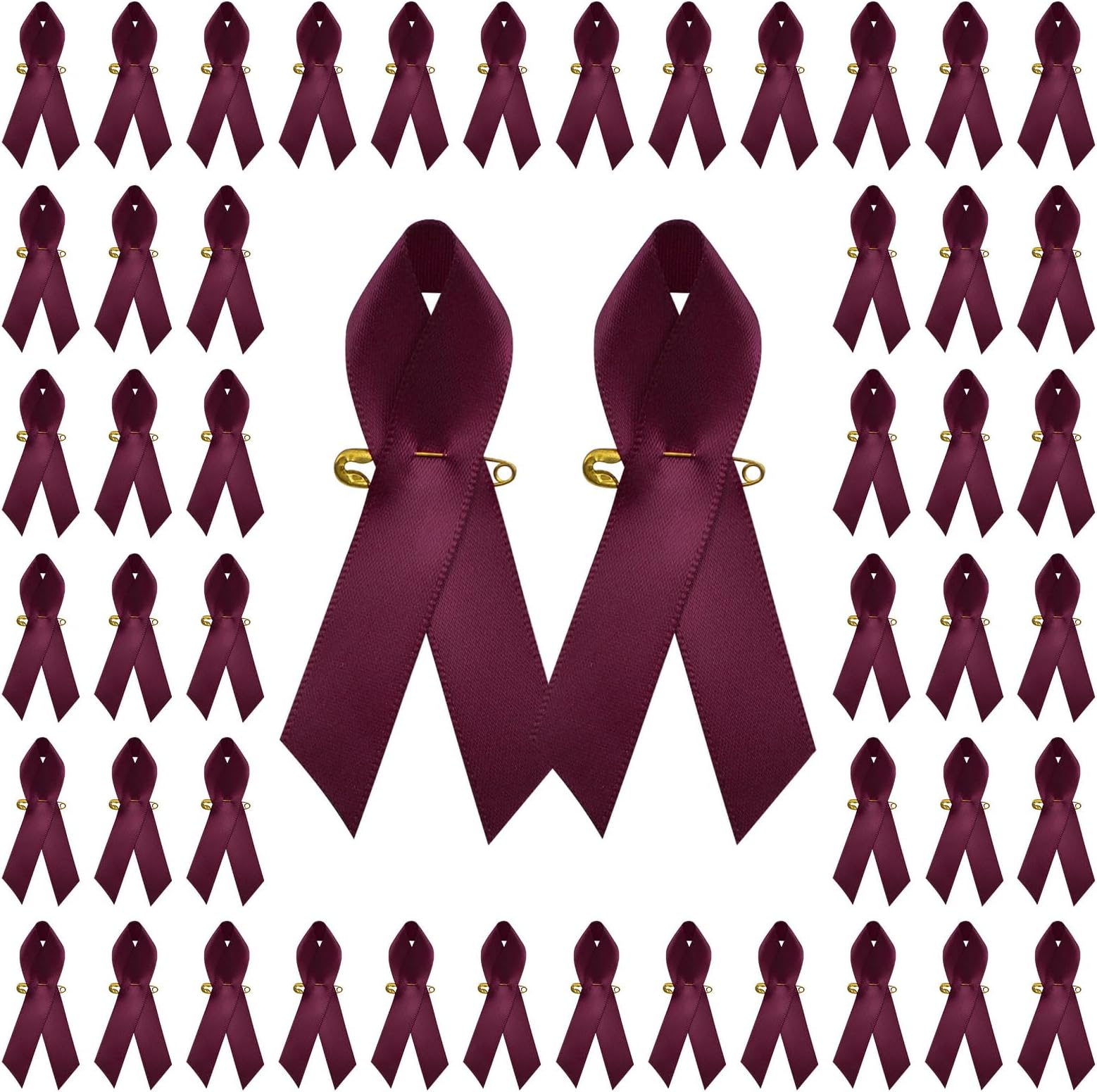 Ribbon Awareness Satin Pins Cancer Awareness Ribbon Pin with Safety Pin