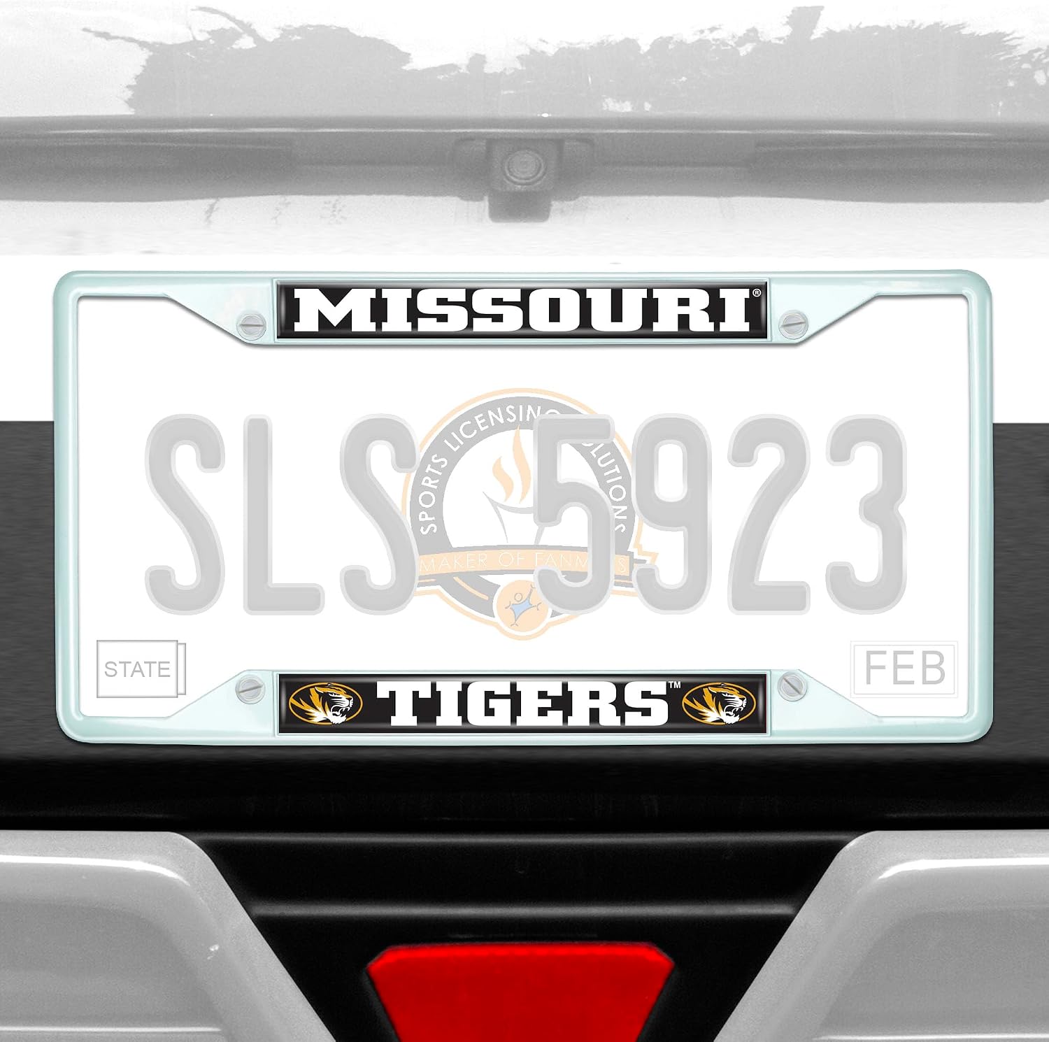 FANMATS 43510 University of Missouri Tigers License Plate Frame - White – Easy Installation on Truck, SUV, Car - Ideal Gift for Die Hard NCAA Fan