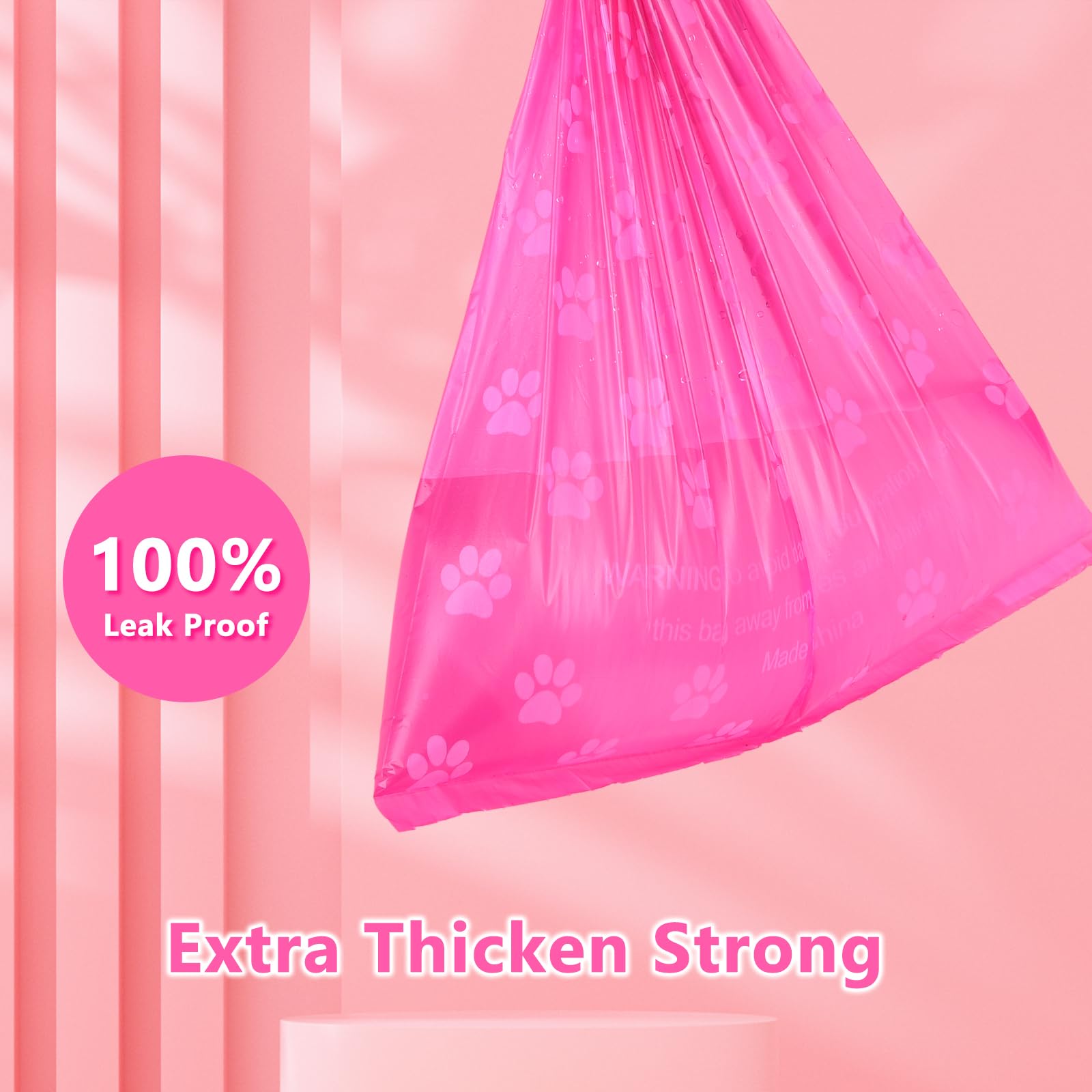 Ninsetinsoe poo bags dogs pink 240 bags Leak Proof and Extra Thick dog poop bags rolls Lavender Scented Biodegradable poo bags - Image 2