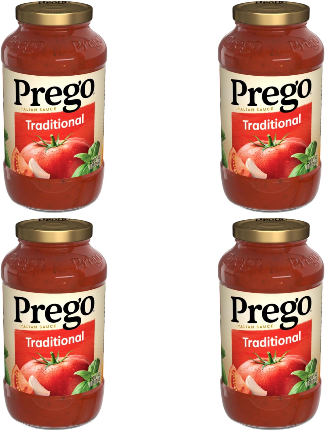 Prego Traditional Pasta Sauce, 24 Oz Jar (Pack of 4)