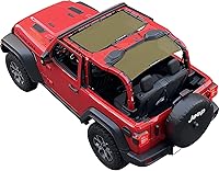 Vista 27 de Shadeidea - Parasol para Jeep Wrangler JL Unlimited (2018-2023) de 2 puertas y 4 puertas frontales, pantalla de malla negra para parasol JLU SAHARA