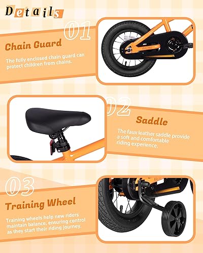 Miniatura 6 de BMX Style 12, 14, 16 pulgadas, ruedas de entrenamiento para niños, bicicleta de 20 pulgadas con soporte para niños y niñas de 2 a 14 años, posavasos