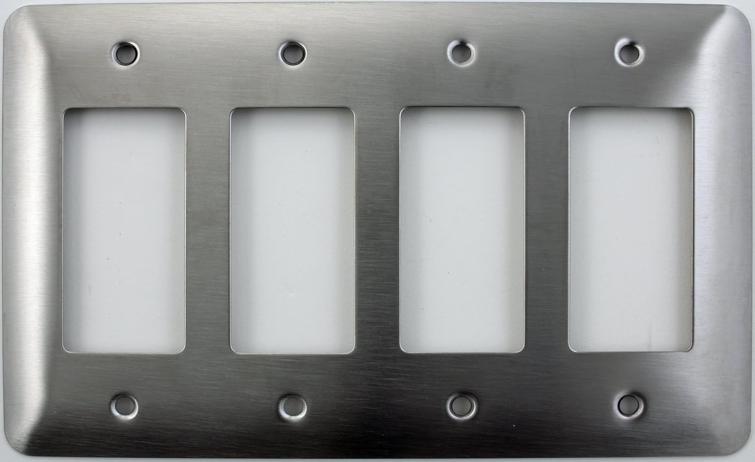 Mulberry Princess Style Satin Stainless Steel 4 Gang GFI/Rocker Opening Switch Plate