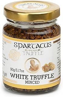 Spartacus White Truffle Chopped 90g – Real Tuber Magnatum Pico in Extra Virgin Olive Oil – Italian-Style Gourmet Seasoning – 10 Servings, No Artificial Flavoring, Glass Jar