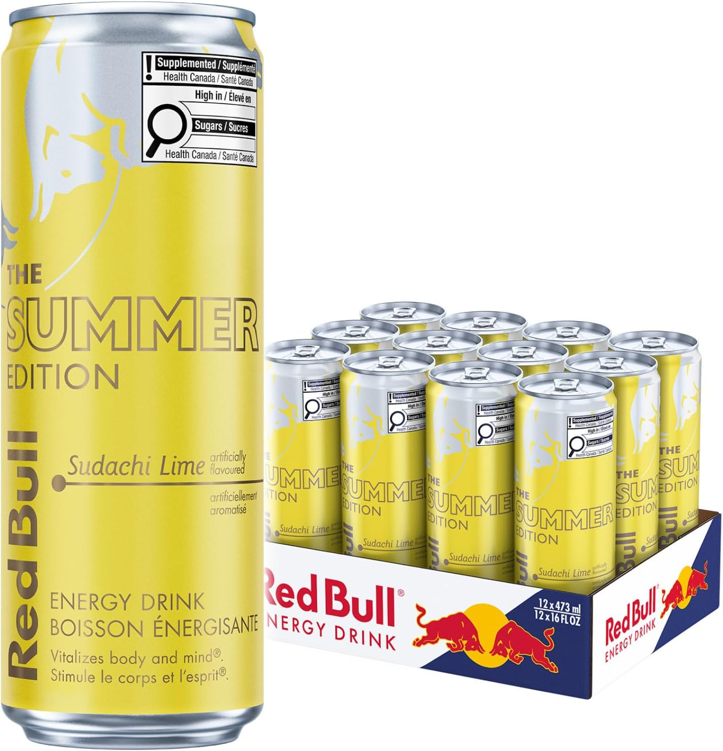 Red Bull Energy Drink,Summer Edition, Sudachi Lime, 473ml (12 Pack)
